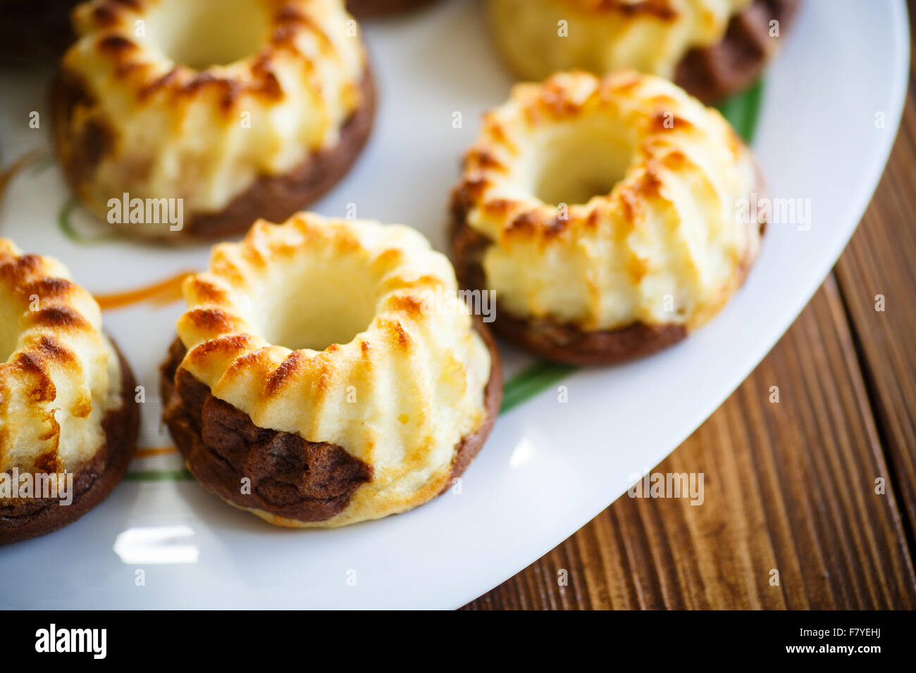 curd sweet chocolate muffins Stock Photo