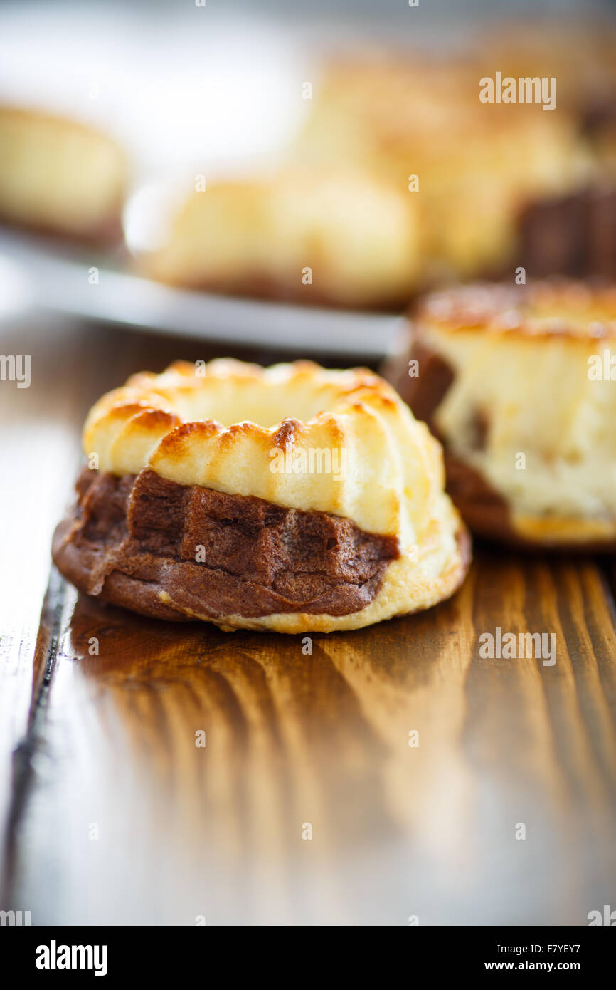 curd sweet chocolate muffins Stock Photo