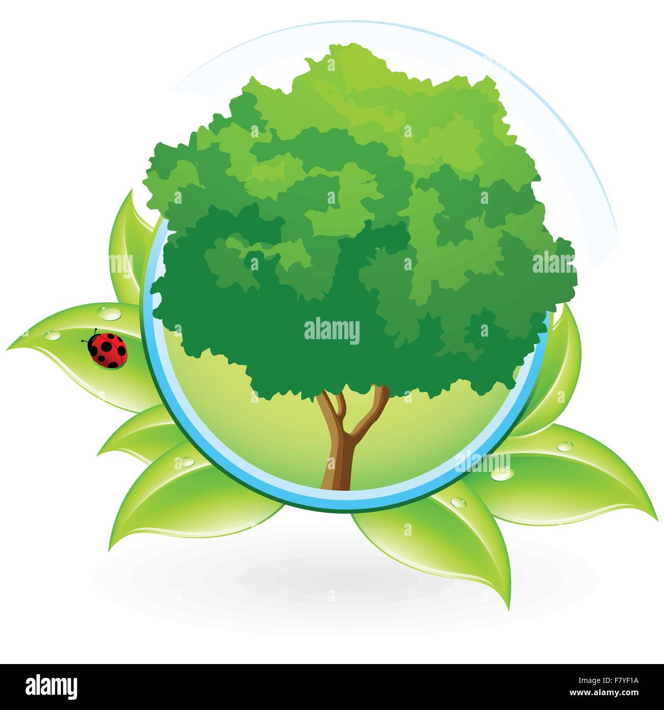 Icon with Tree Stock Vector