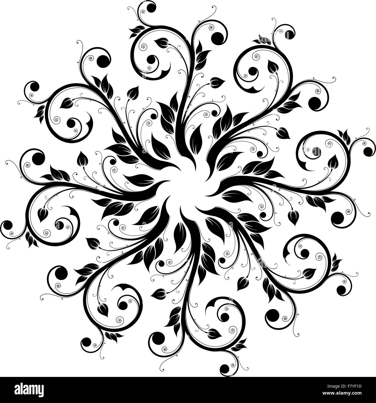 Floral scroll Cut Out Stock Images & Pictures - Alamy