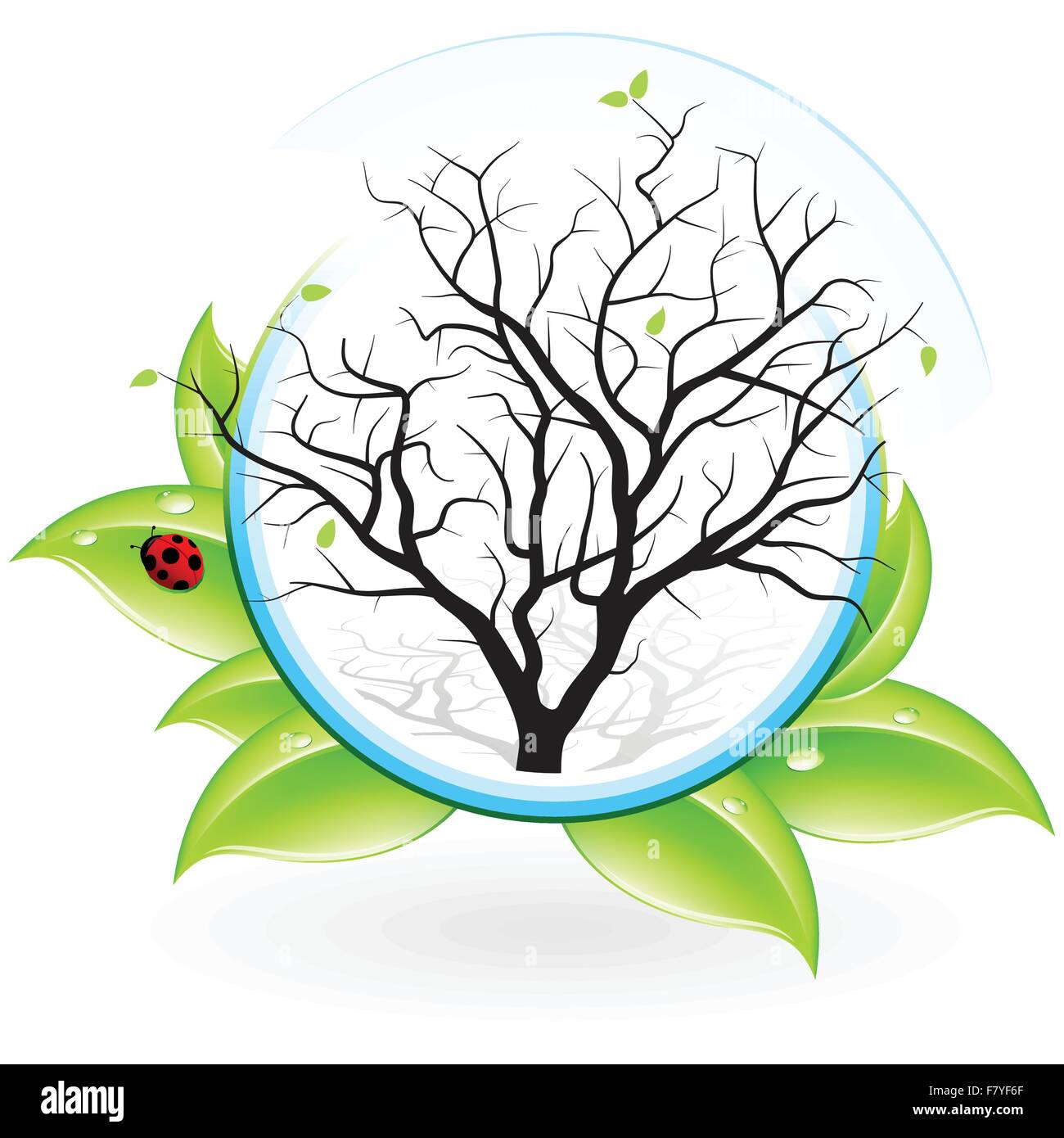 Icon with Tree Stock Vector