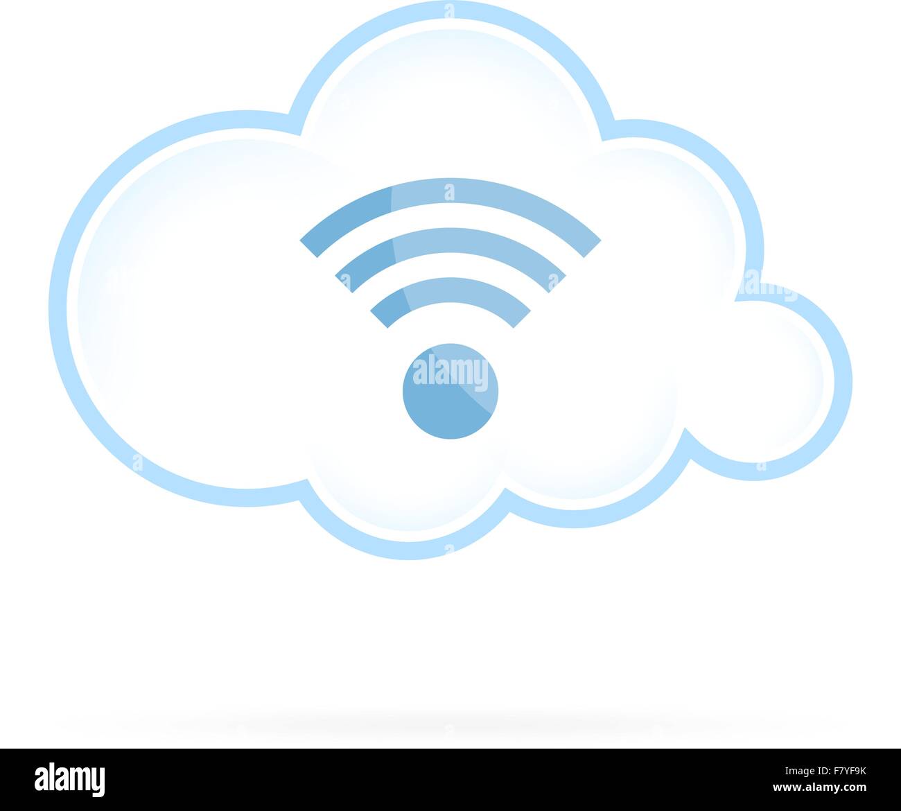 Cloud Computing Icon Wi-Fi Stock Vector