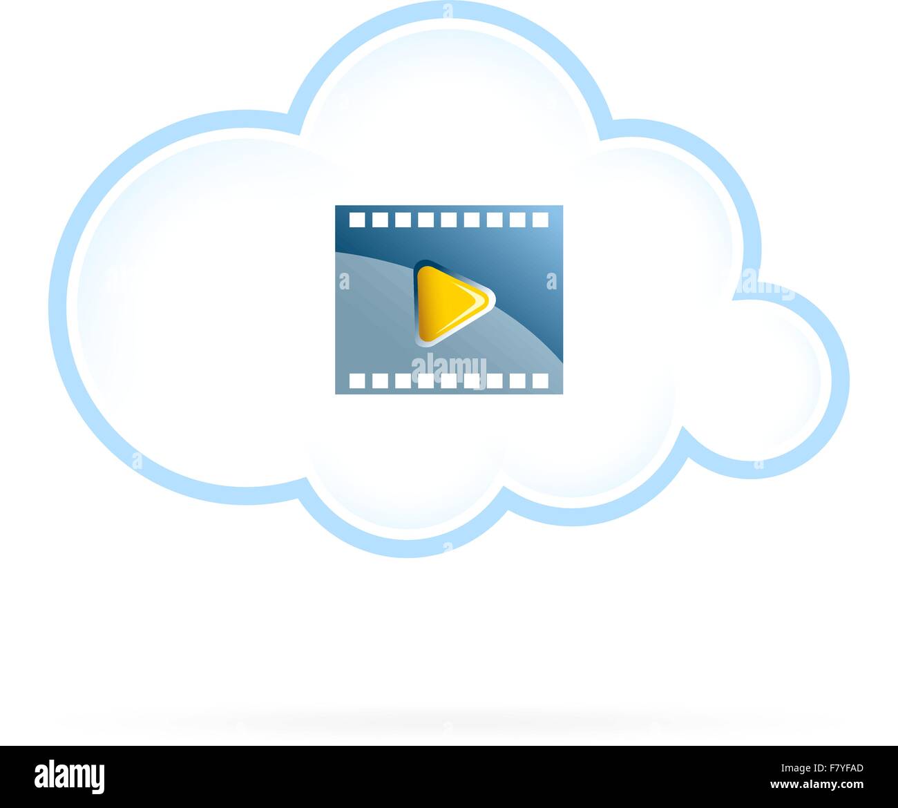 Cloud Movie Storage Icon Stock Vector
