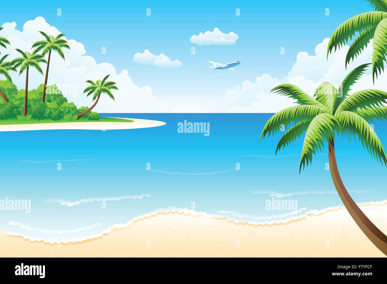 Beach aircraft scene Stock Vector Images - Alamy
