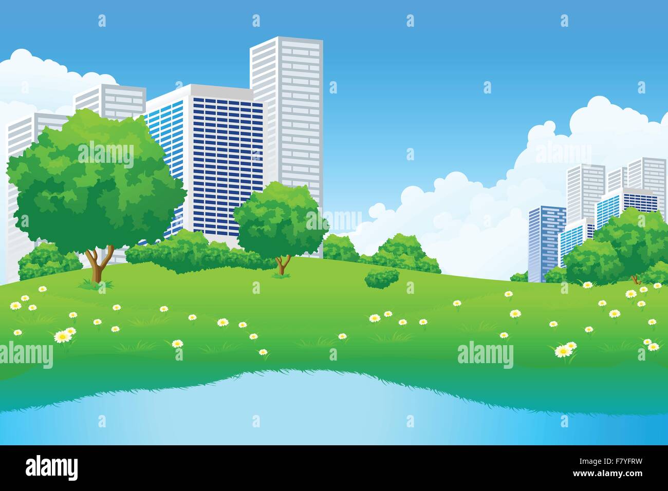 Green City Landscape Stock Vector Image & Art - Alamy