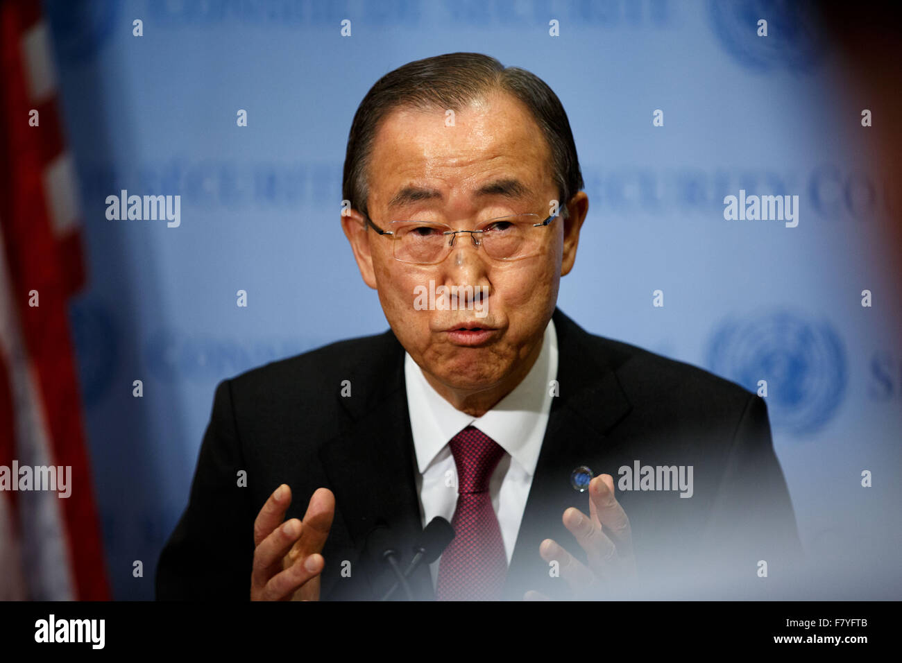 New York, USA. 3rd Dec, 2015. United Nations Secretary General Ban Ki ...
