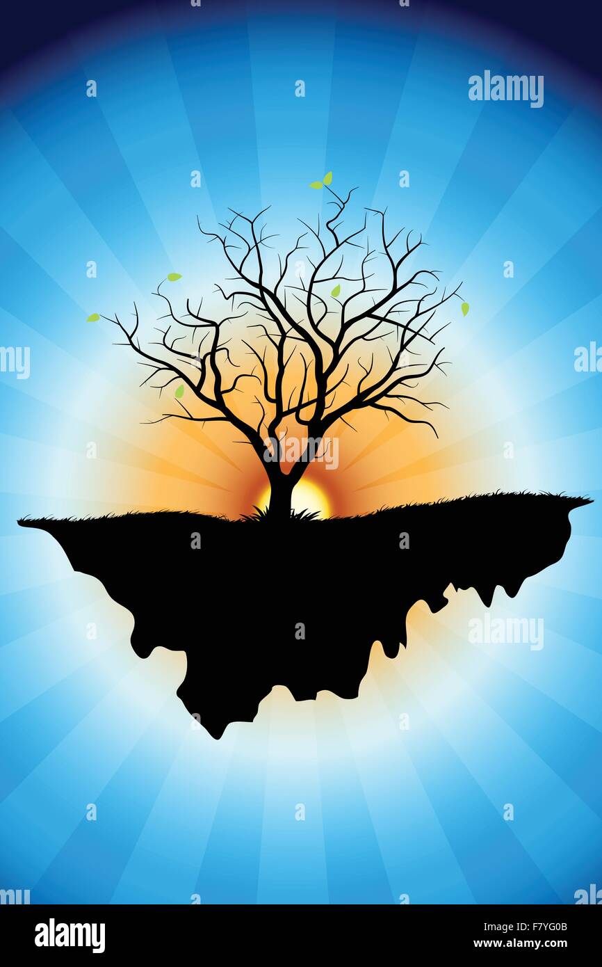 Tree silhouette with sunset Stock Vector Images - Alamy