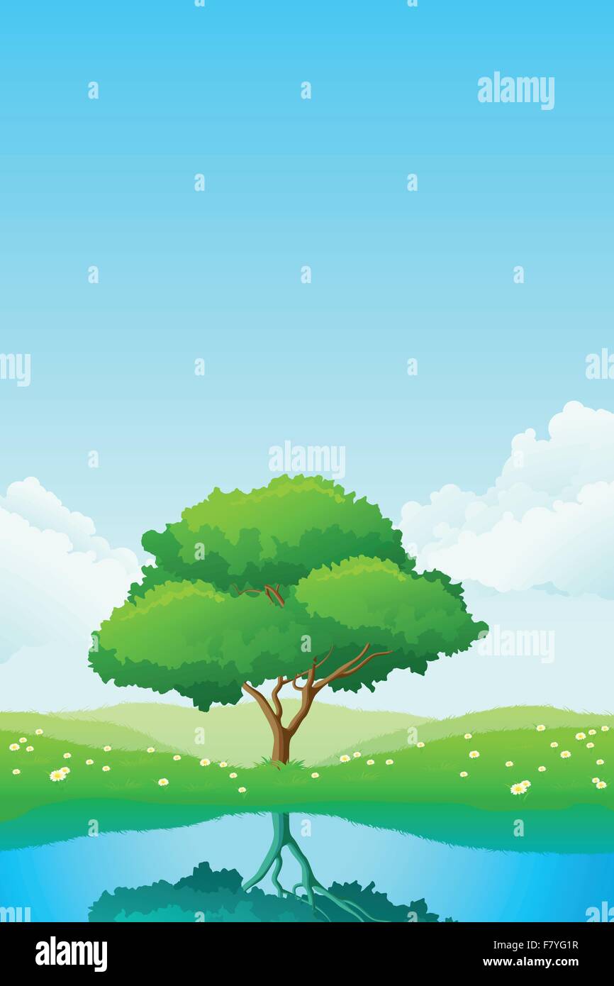 Green tree background Stock Vector Image & Art - Alamy