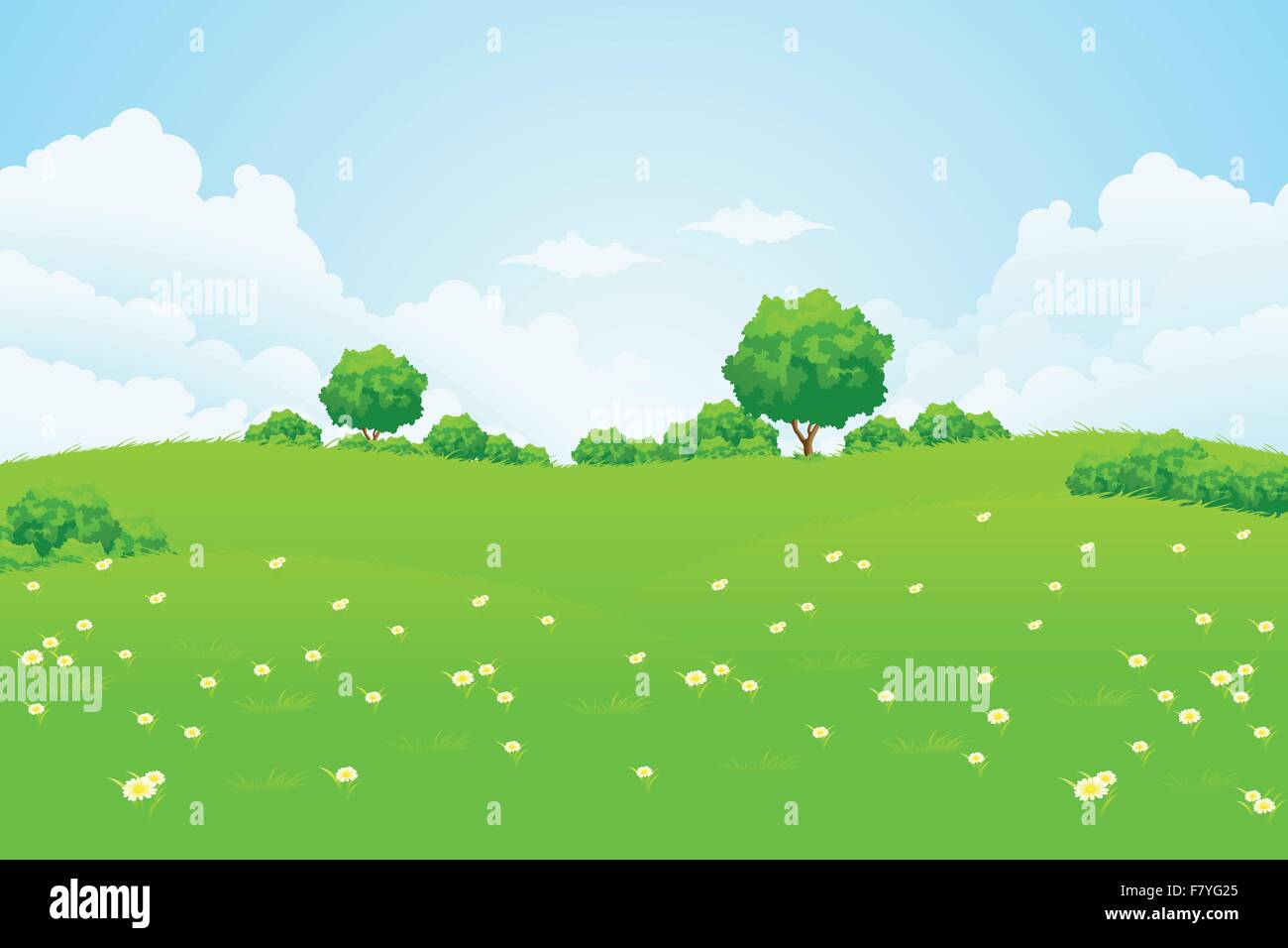Green Landscape with trees Stock Vector Image & Art - Alamy