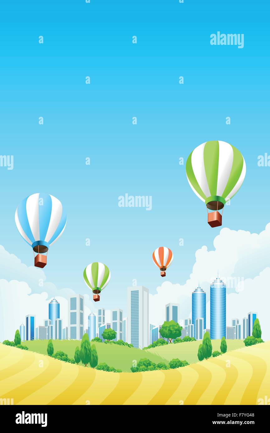 Green landscape with city Stock Vector Image & Art - Alamy