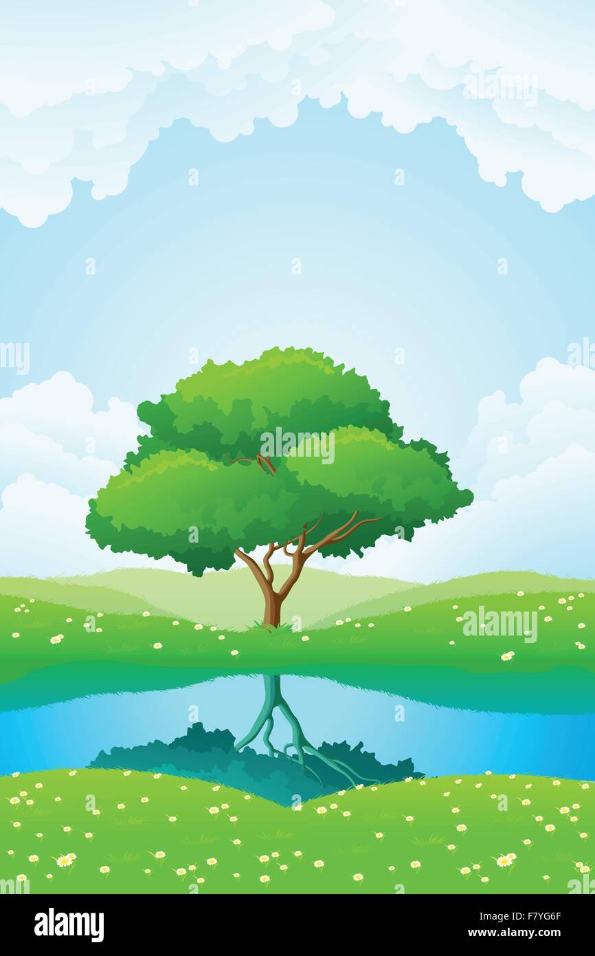 Green tree background Stock Vector Image & Art - Alamy