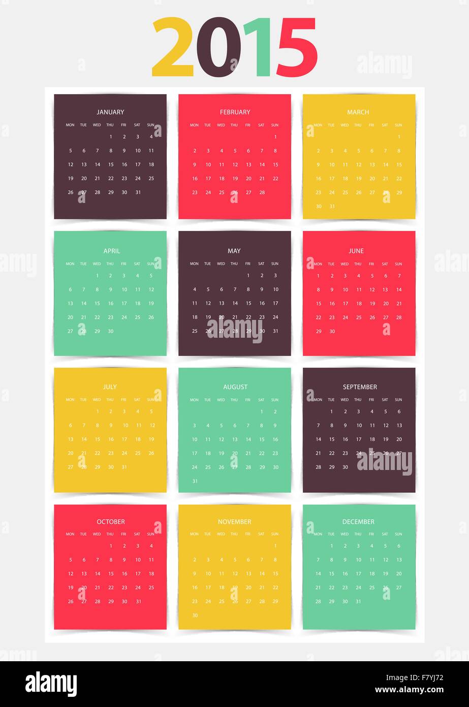 Calendar for 2015 year Stock Vector Image & Art - Alamy