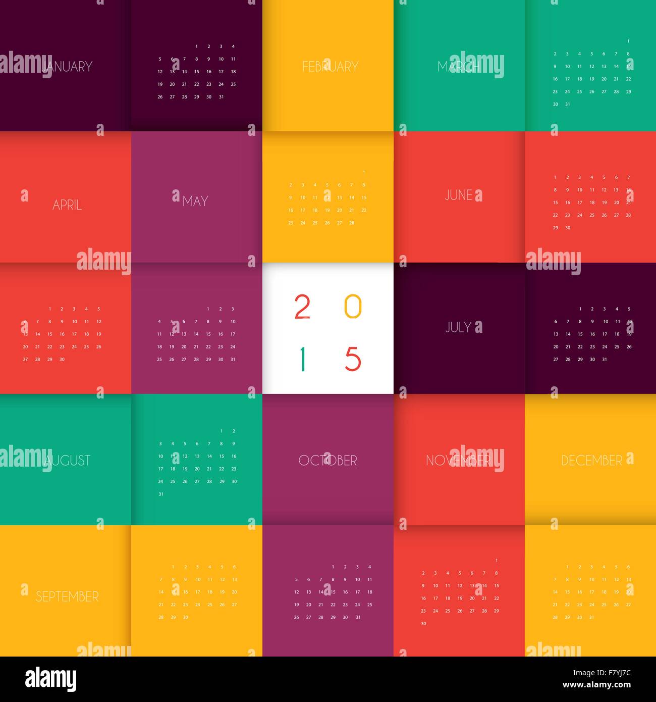Calendar for 2015 year Stock Vector Image & Art - Alamy