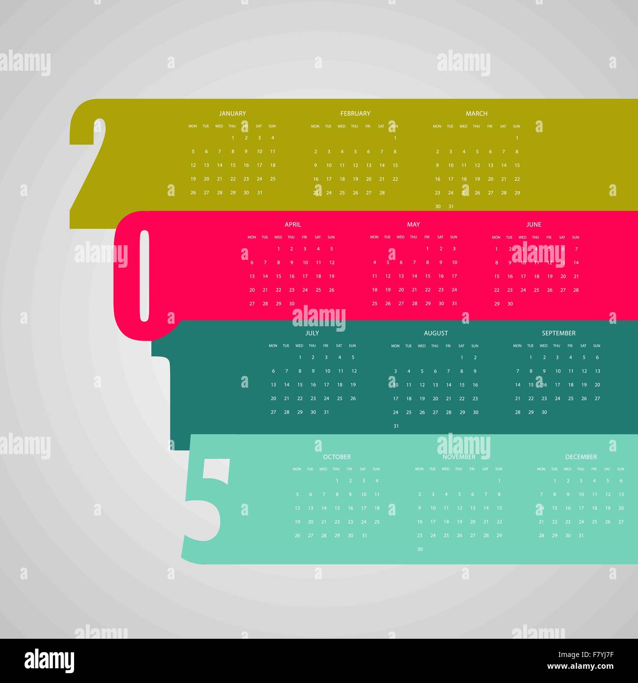 Calendar for 2015 year Stock Vector Image & Art Alamy