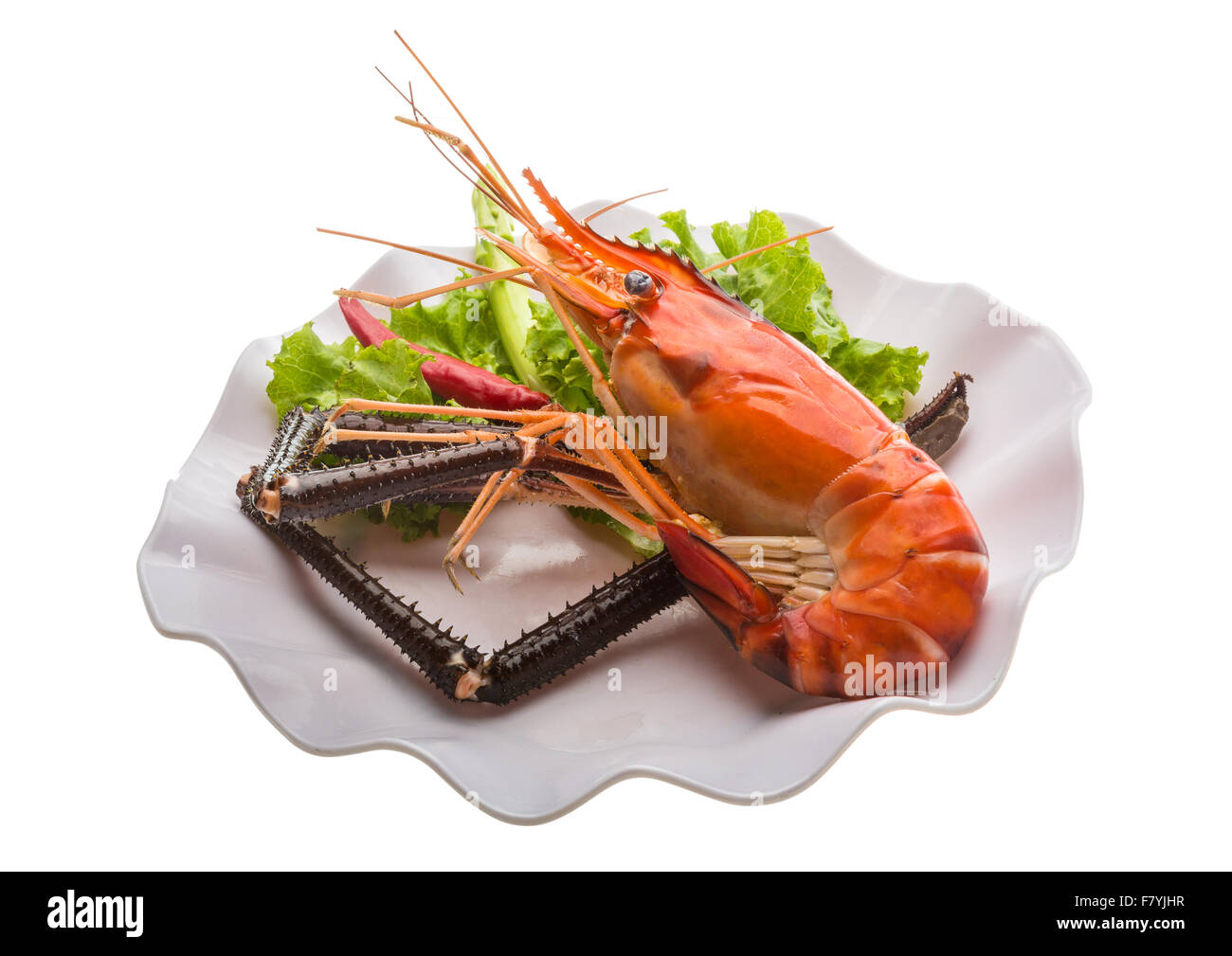 Giant Freshwater Prawn boiled with pepper Stock Photo - Alamy