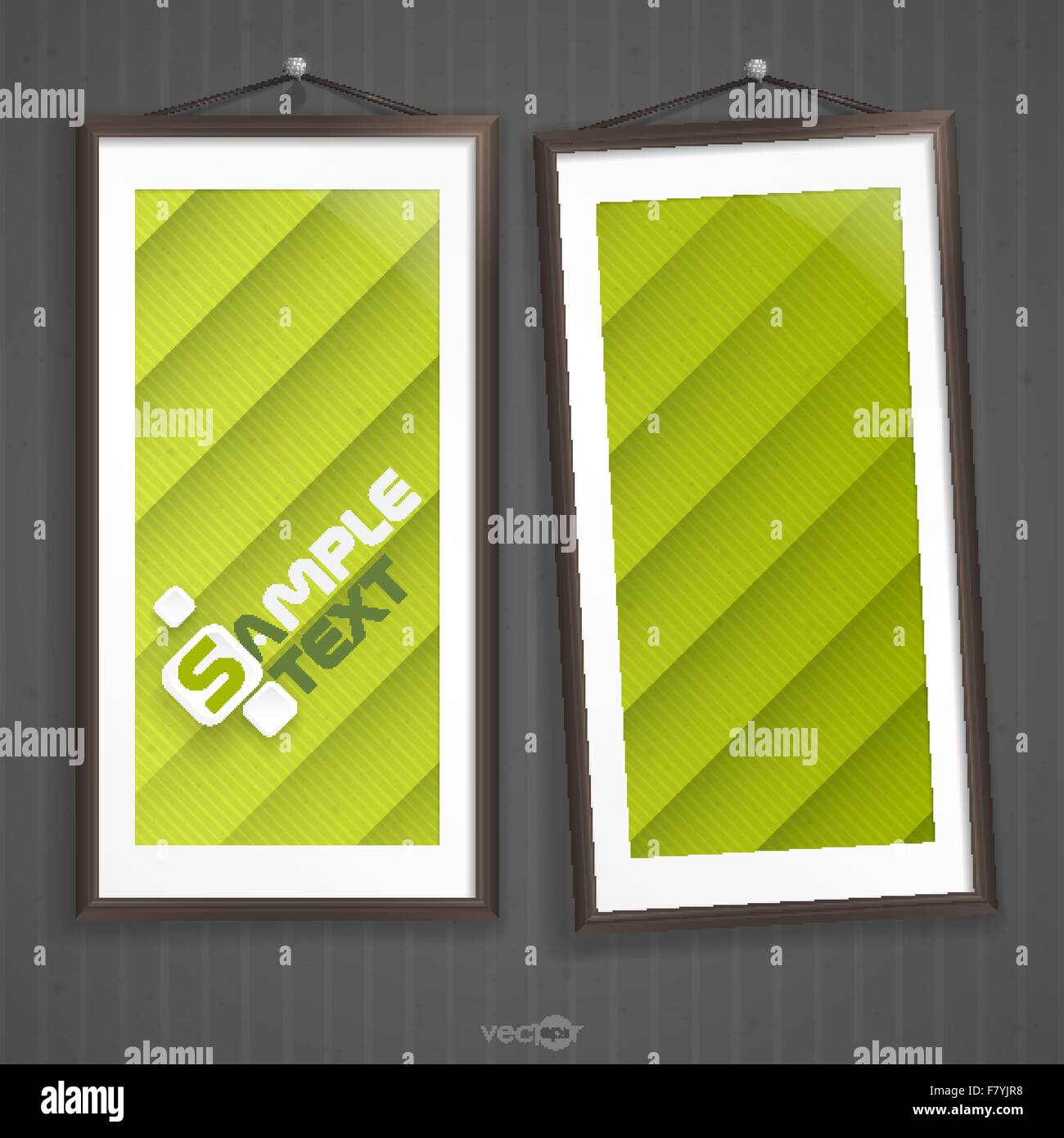 Two Frames Of Picture On A Striped Old Wall Stock Vector Image & Art ...
