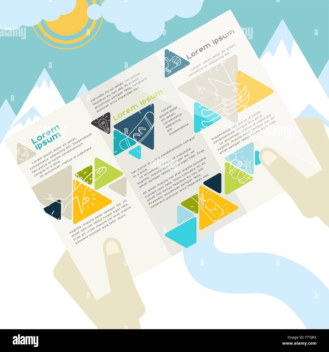 Mountains flat design hi-res stock photography and images - Alamy