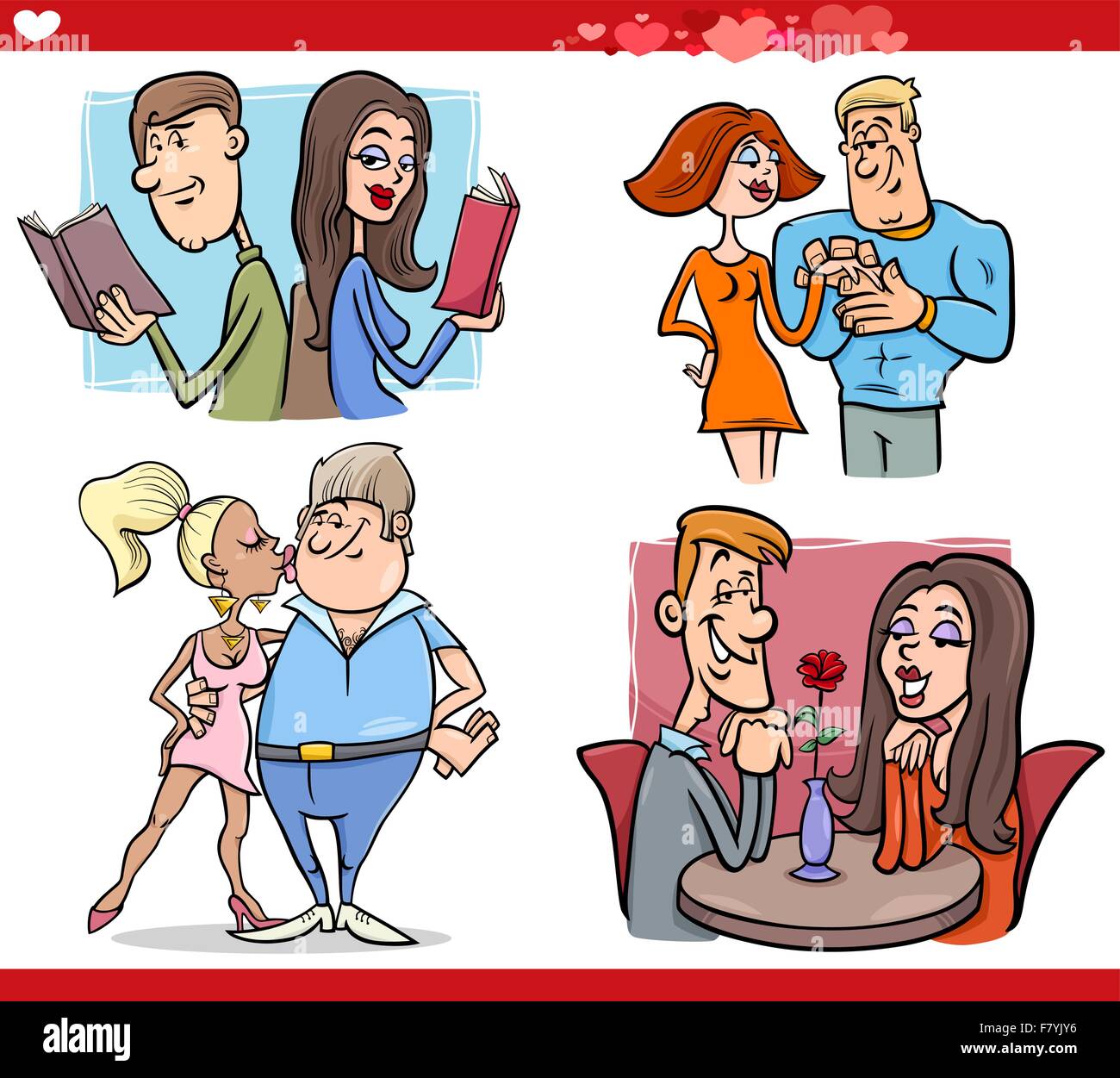 valentine couples in love cartoon set Stock Vector Image & Art - Alamy