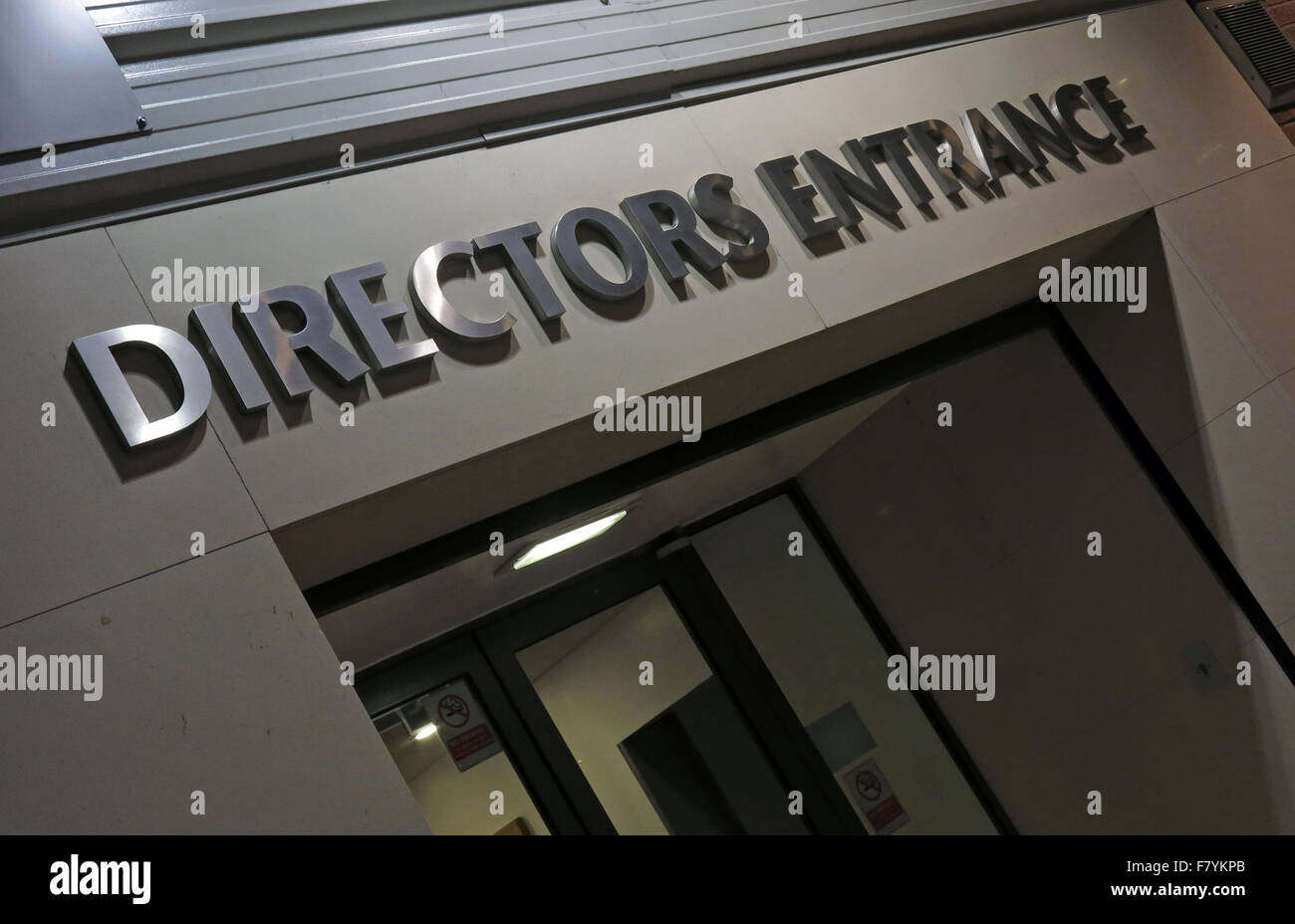 The Manchester United FC Directors Entrance, Old Trafford,Manchester,England,UK - is management on the line after recent results ? Stock Photo