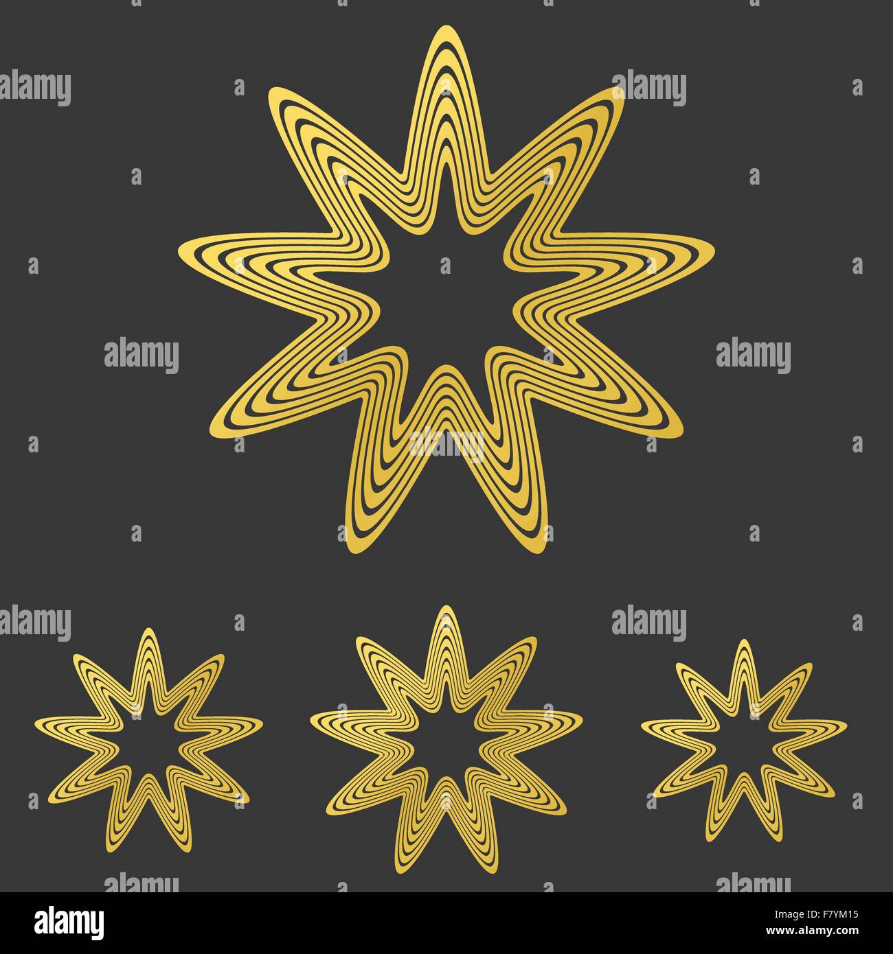 Golden line star logo design set Stock Vector Image & Art - Alamy