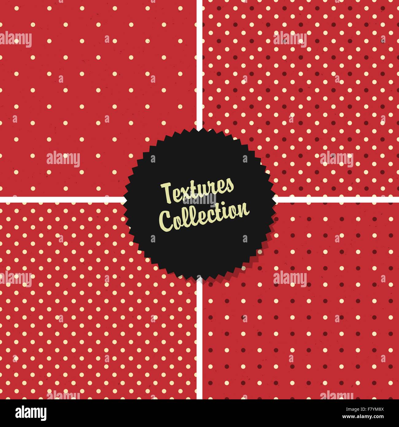 Classical Red Textured Polka Dot Seamless Different Patterns Col Stock ...