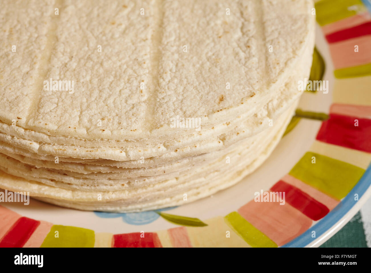 commercially produced corn tortillas, the Mexican staple food Stock Photo