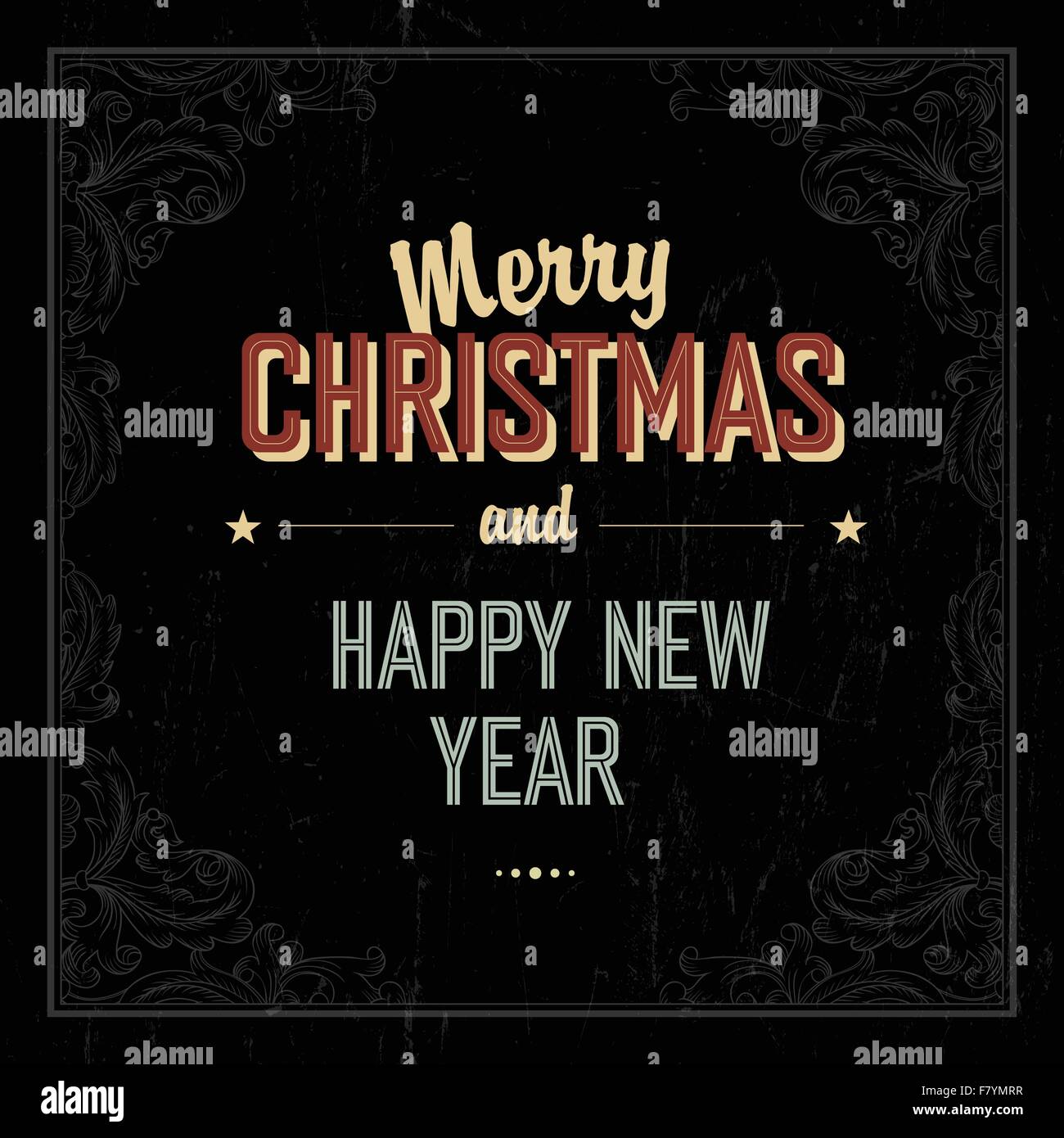 Vintage Merry Christmas Card Design. Vector Stock Vector Image & Art ...