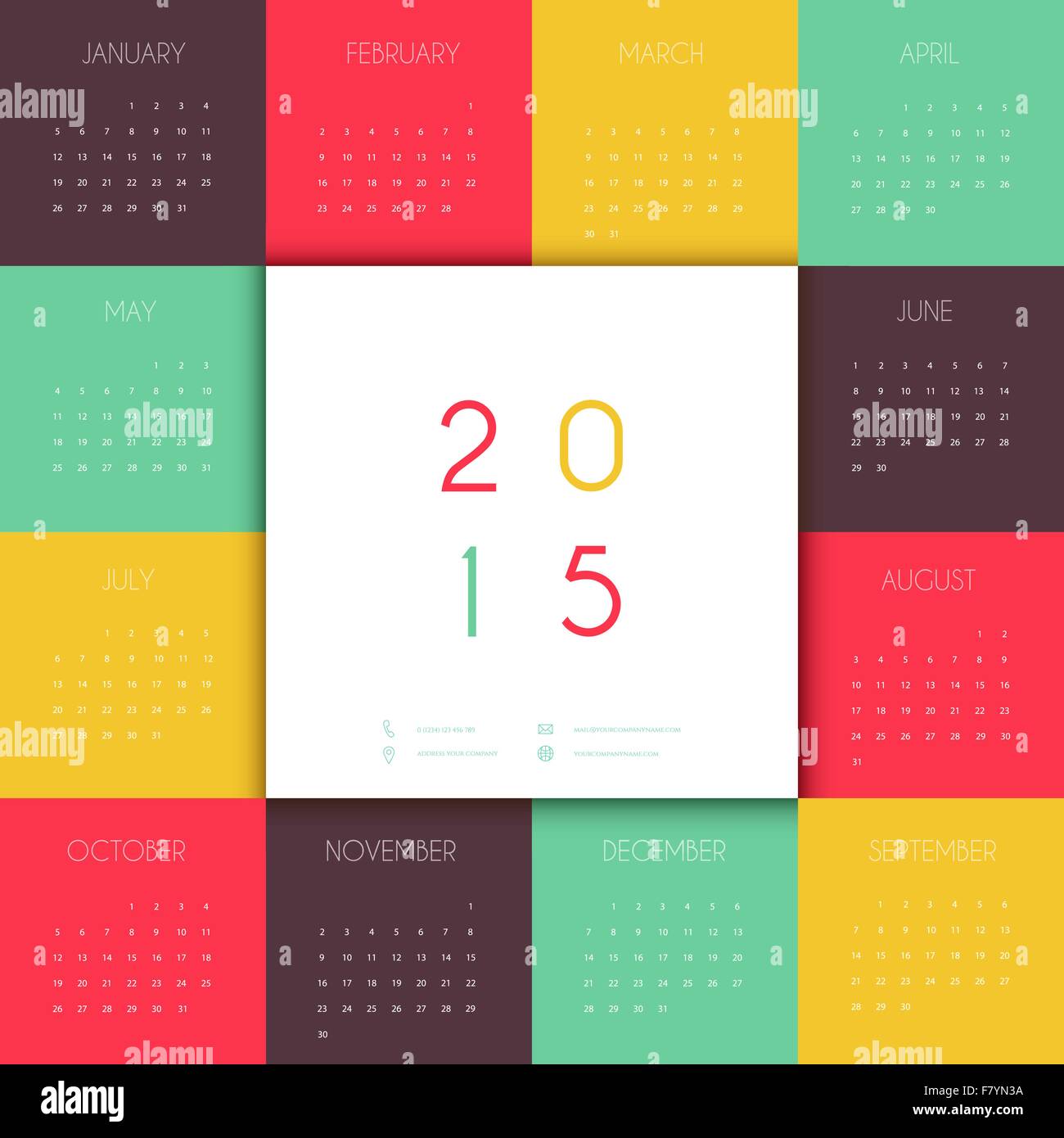 Calendar for 2015 year Stock Vector Image & Art - Alamy