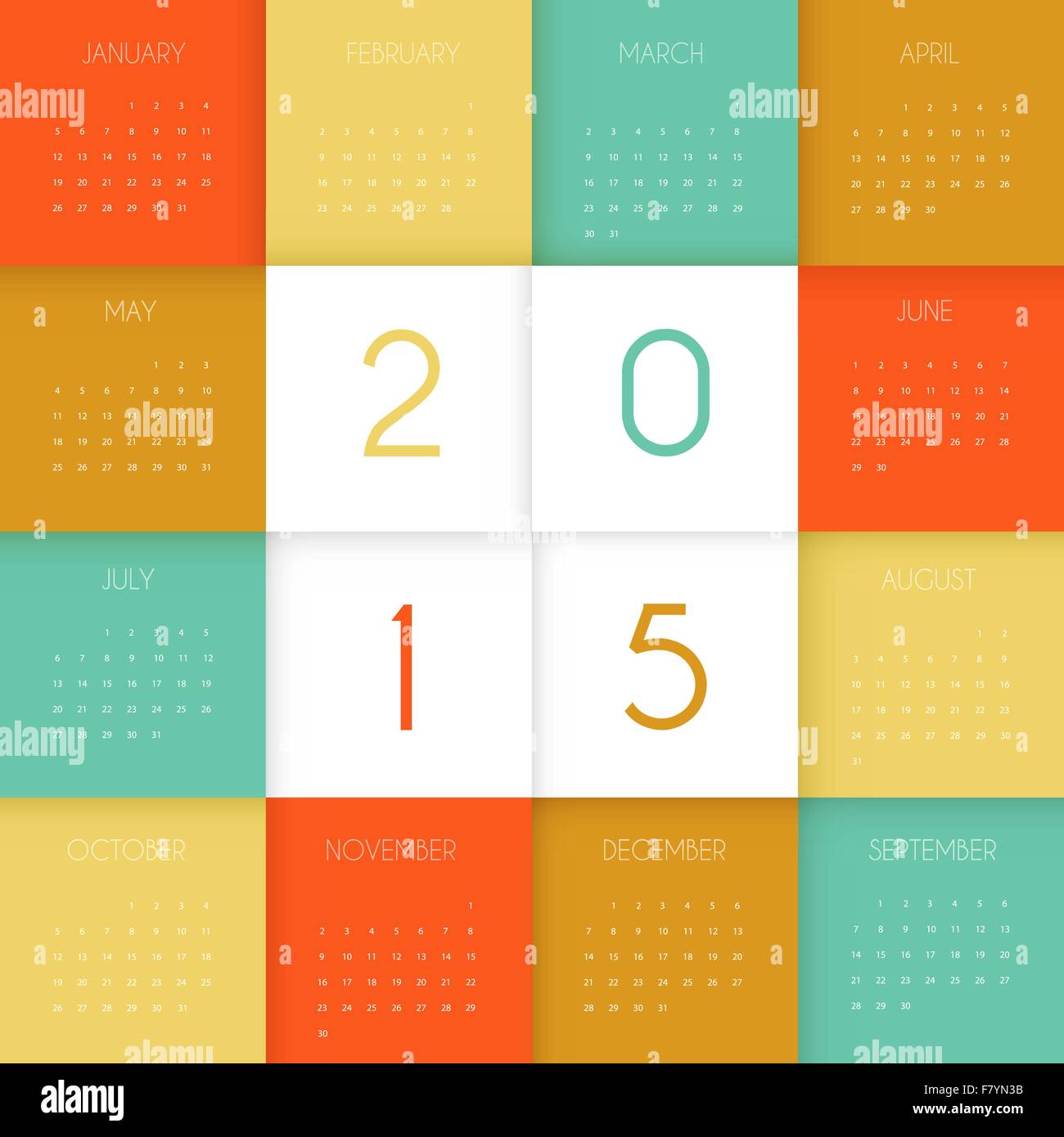 Calendar for 2015 year Stock Vector Image & Art - Alamy