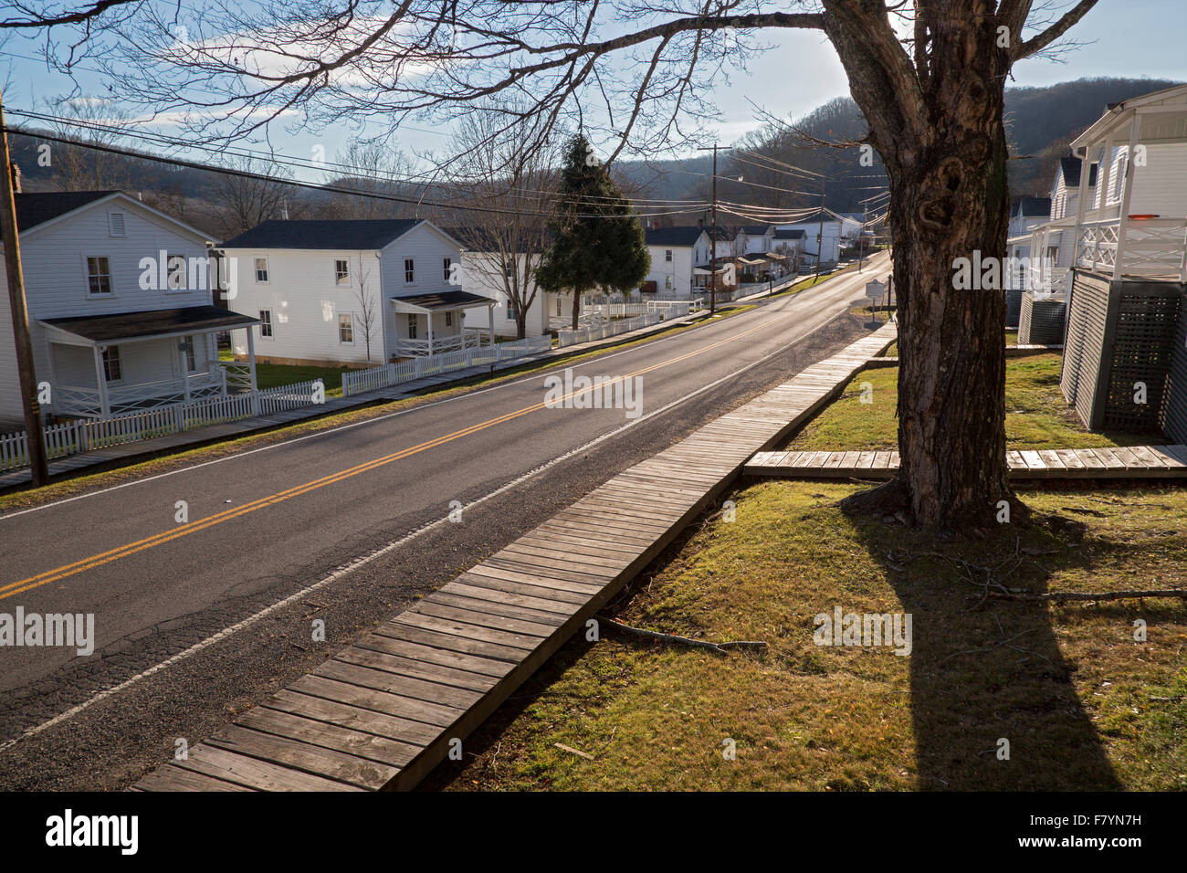 Cass, West Virginia - Houses in a company town founded in 1900 by the West  Virginia Pulp and Paper Company Stock Photo - Alamy