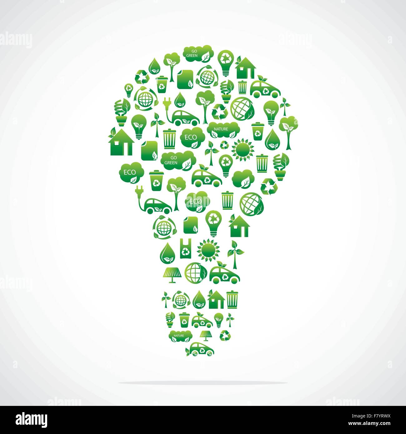 green eco bulb design with icon Stock Vector Image & Art Alamy