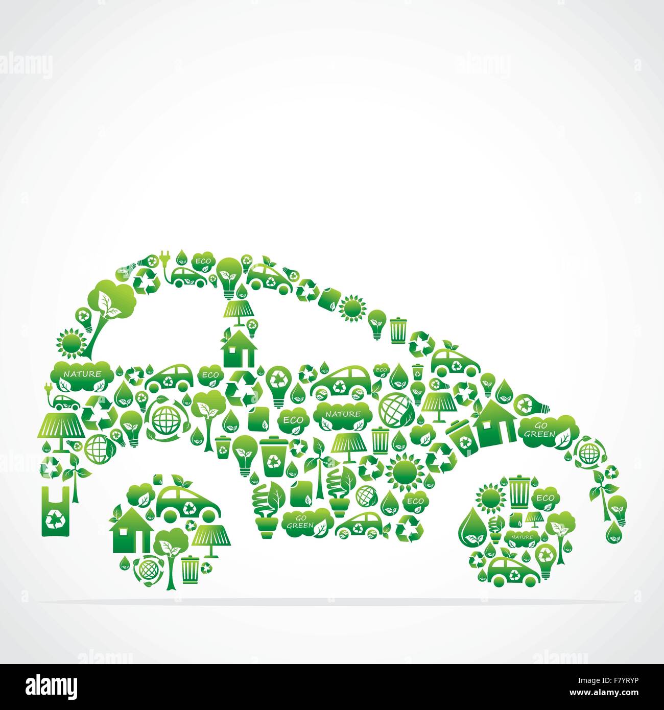 eco green icon car Stock Vector