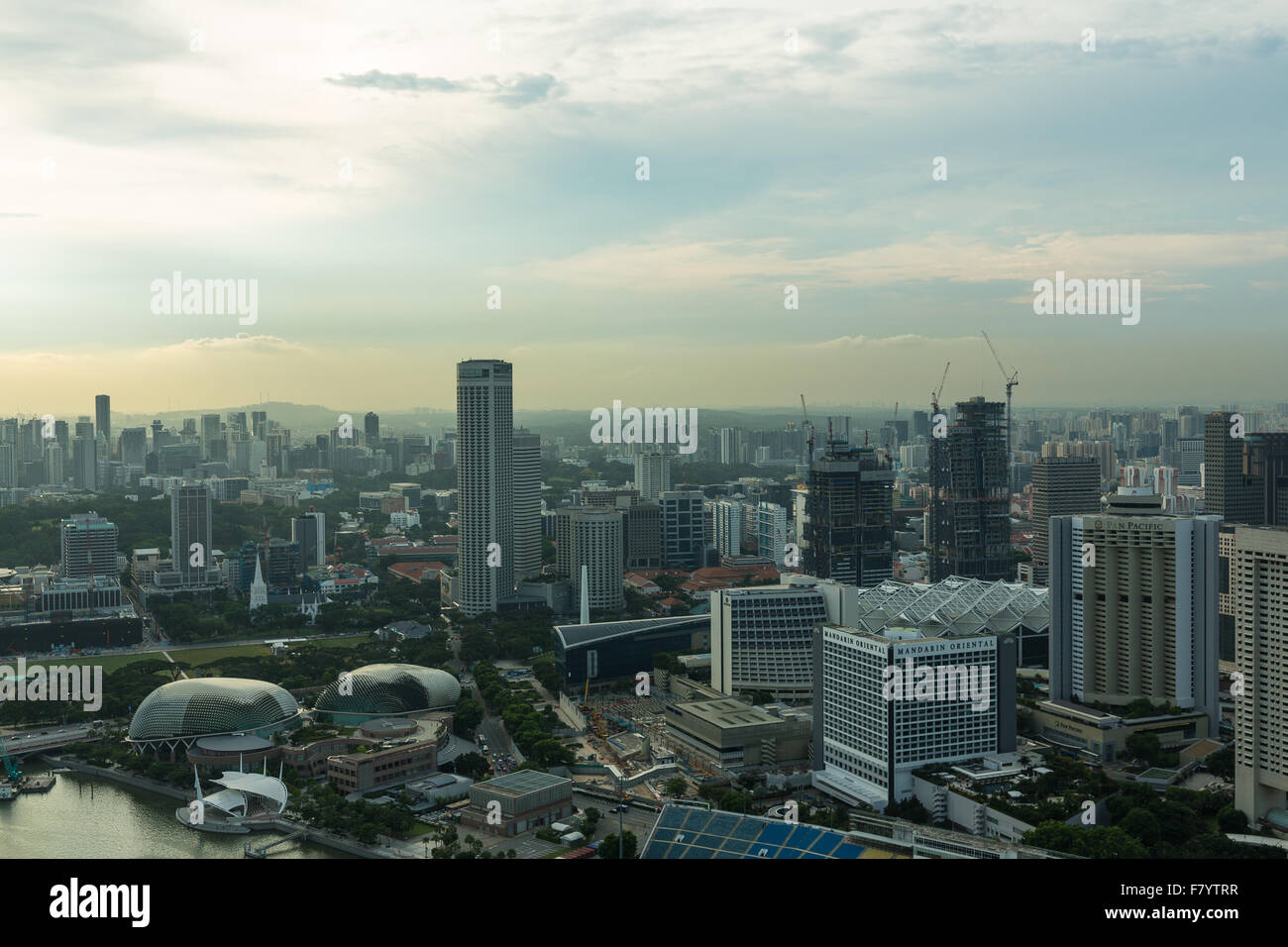 View of Singapore city skyline at sunset Stock Photo - Alamy