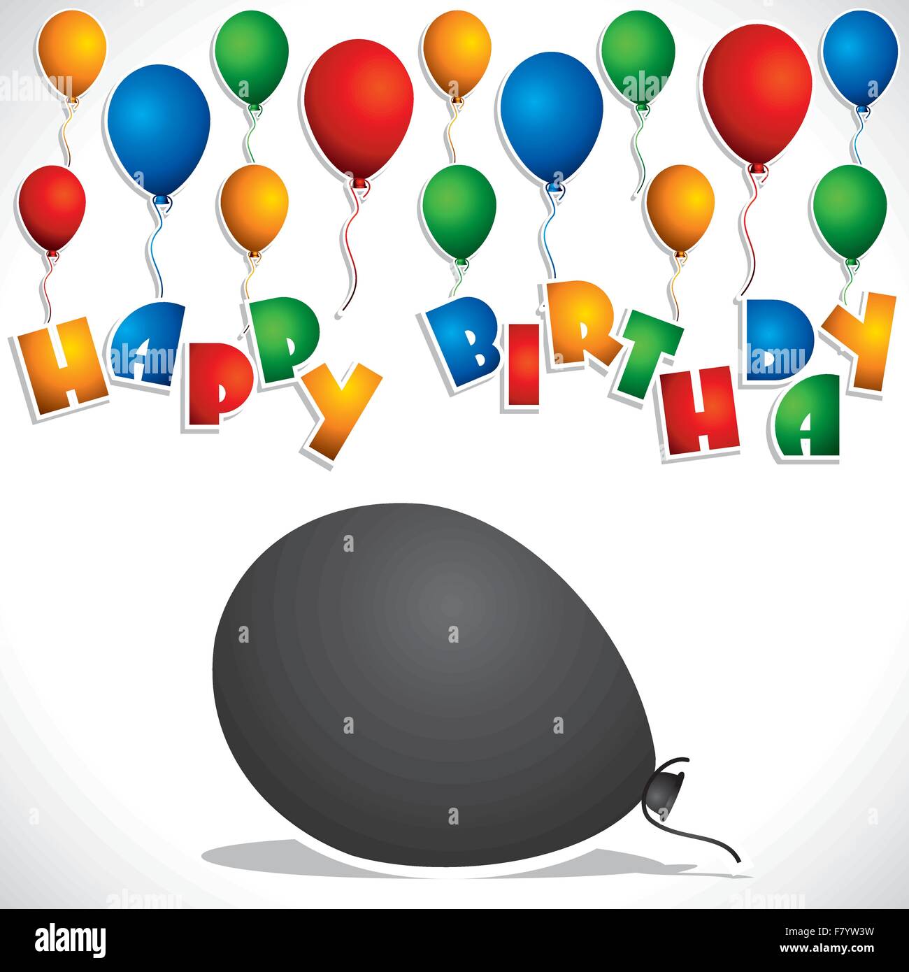 colorful balloon birthday greeting card stock vector Stock Vector