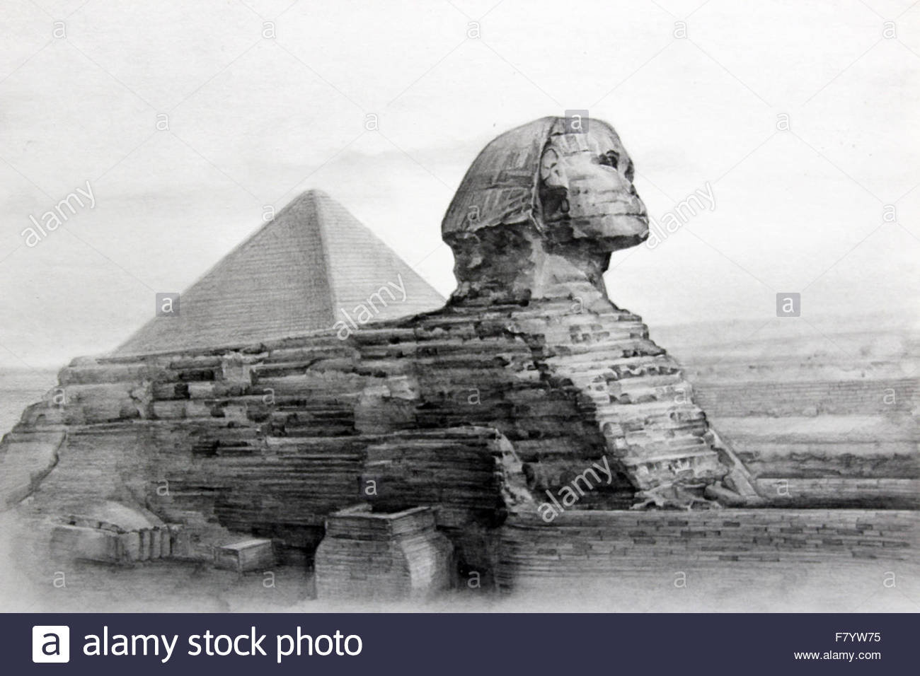 Sphinx Egypt Drawing Stock Photos & Sphinx Egypt Drawing Stock Images