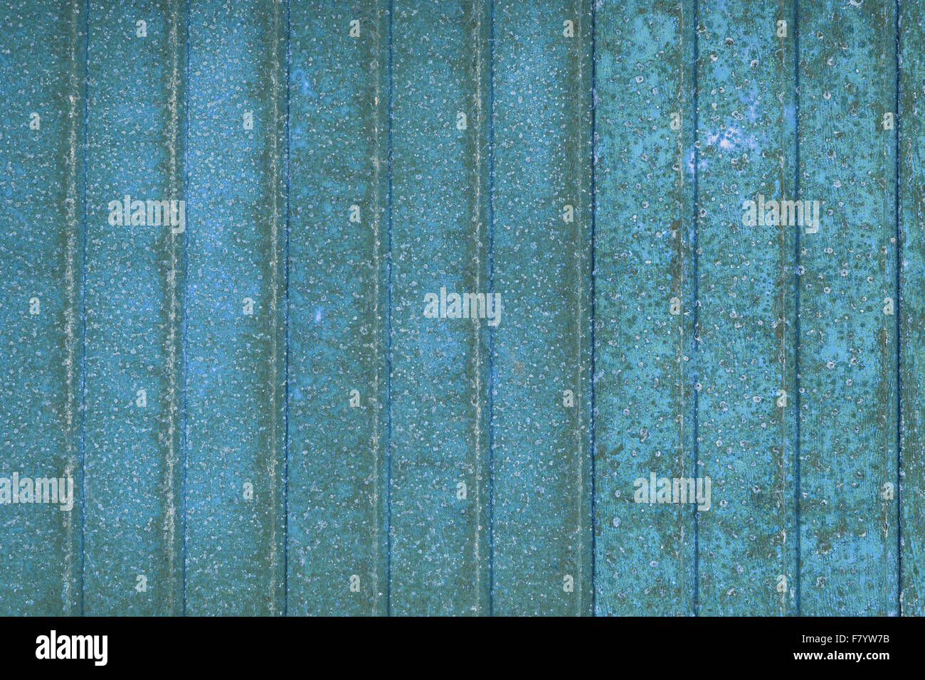 aged rusted metal background - striped rusty texture - abstract light blue Stock Photo