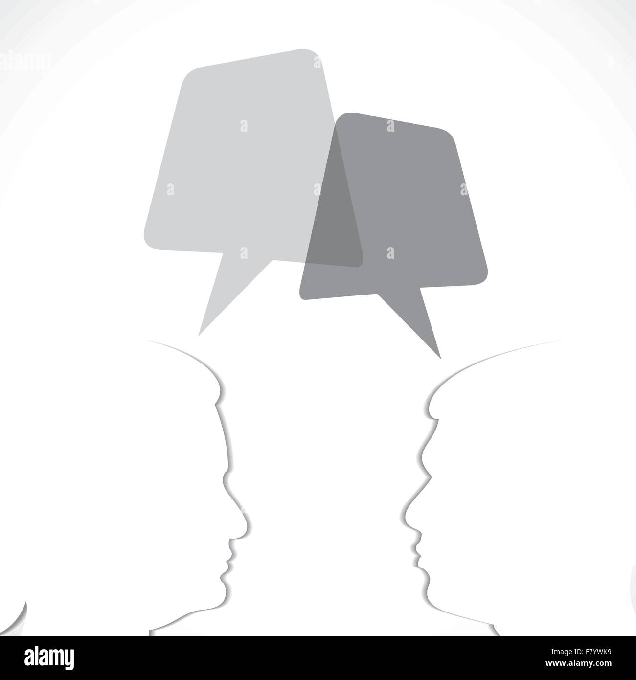 paper cut people communicate with blank message bubble Stock Vector