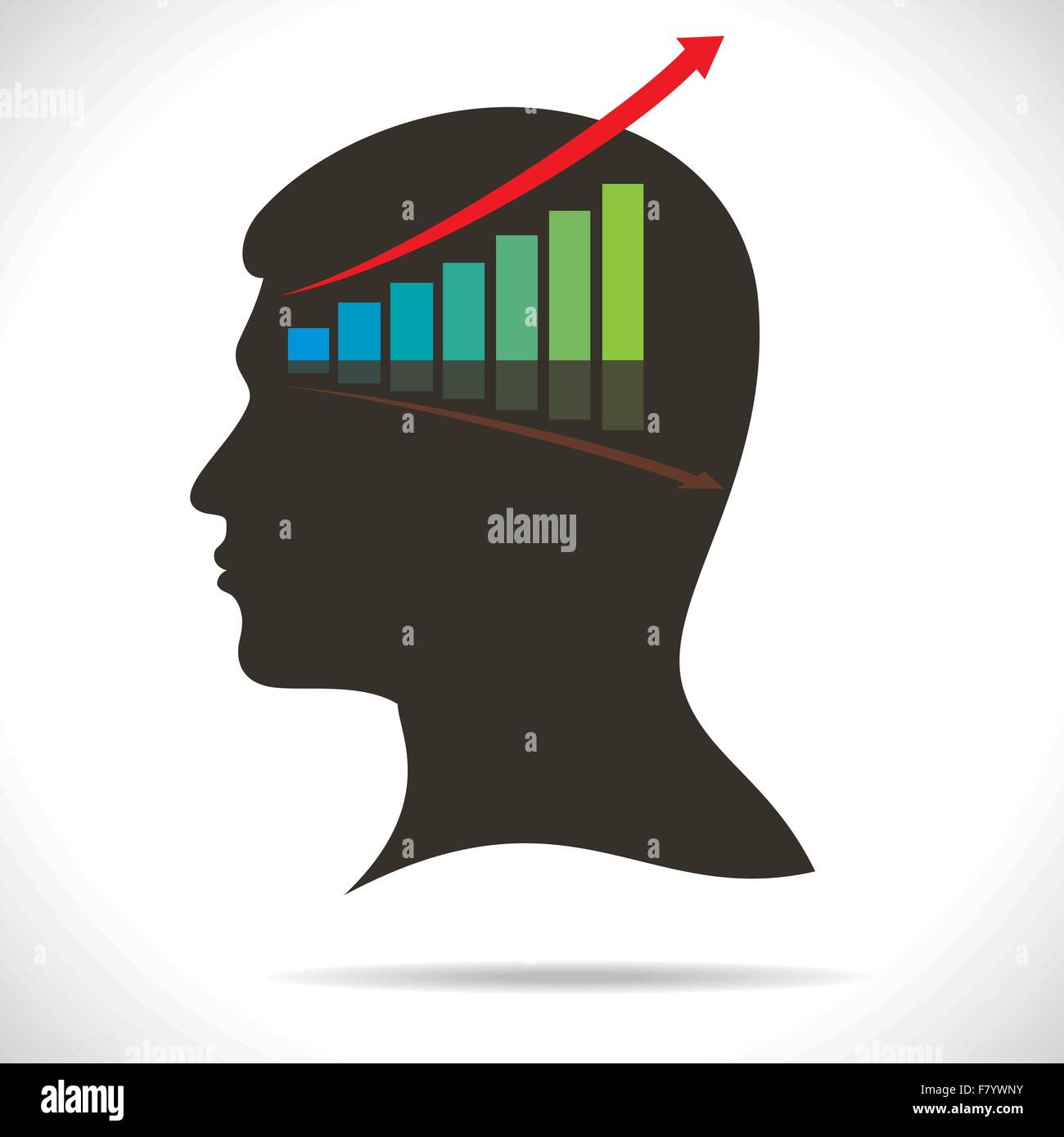 market graph in human head Stock Vector