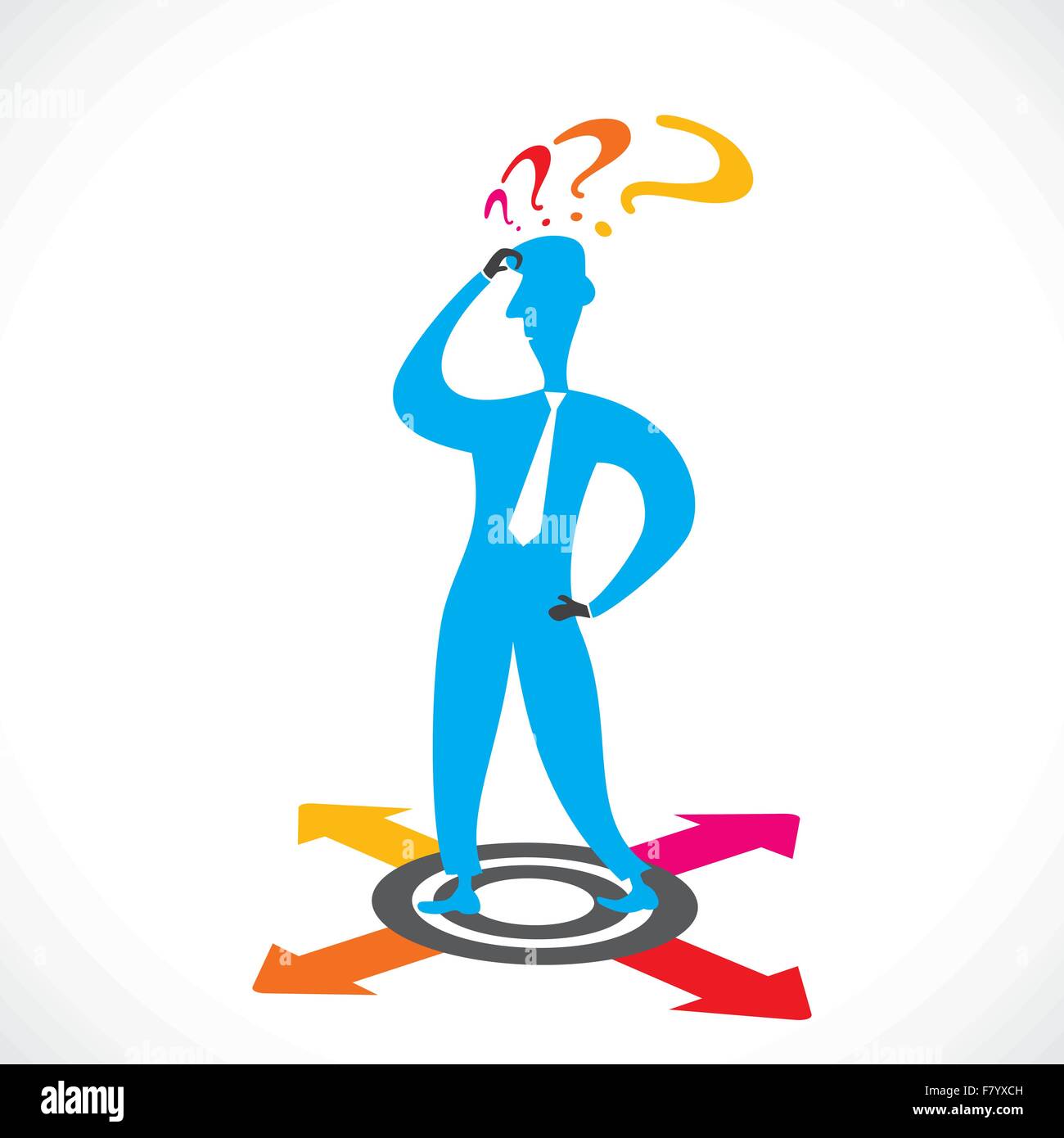 confuse men about direction stock vector Stock Vector