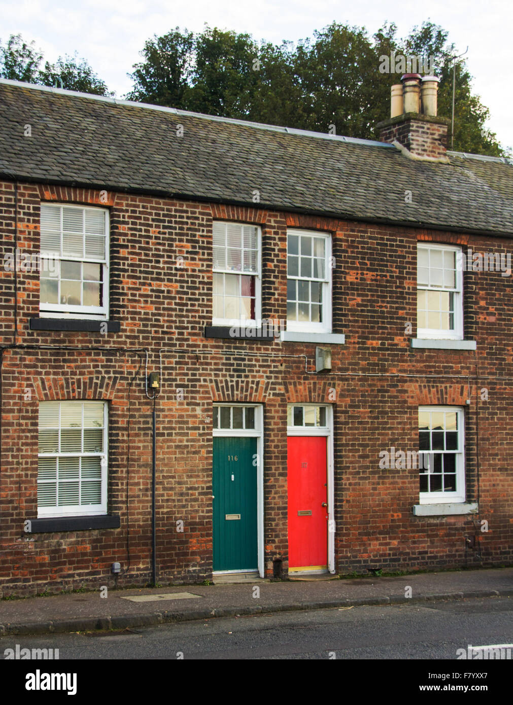 Brick houses in Granton edinburgh Stock Photo