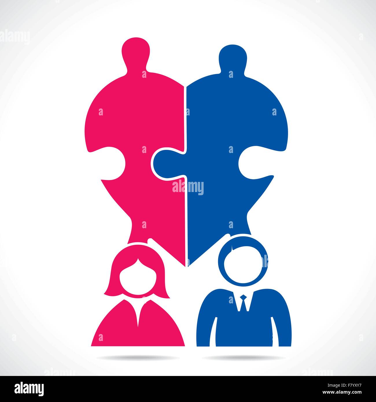 couple join and join puzzle piece make heart Stock Vector Image & Art ...