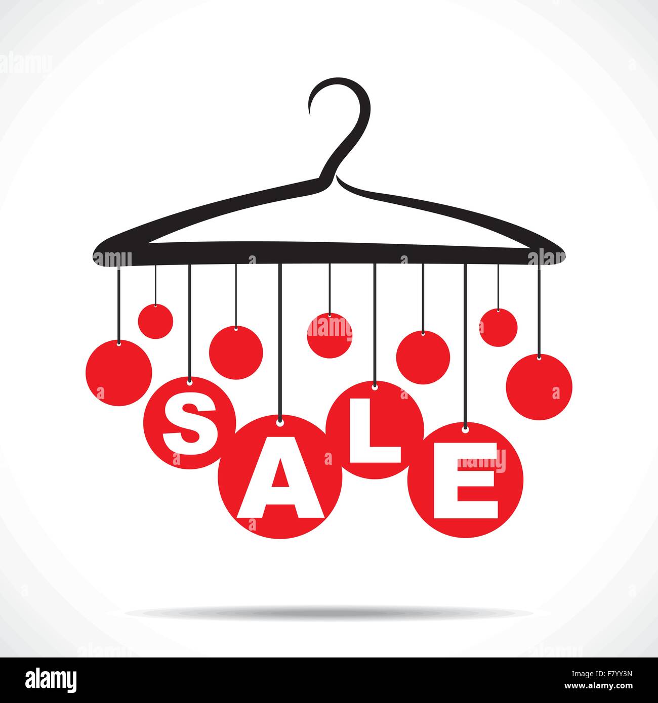 red hanging sale text Stock Vector