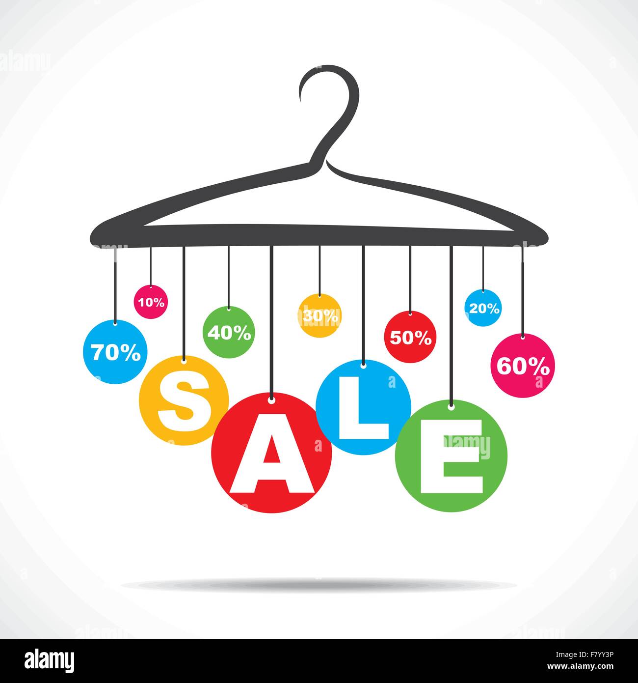 colorful hanging sale text Stock Vector