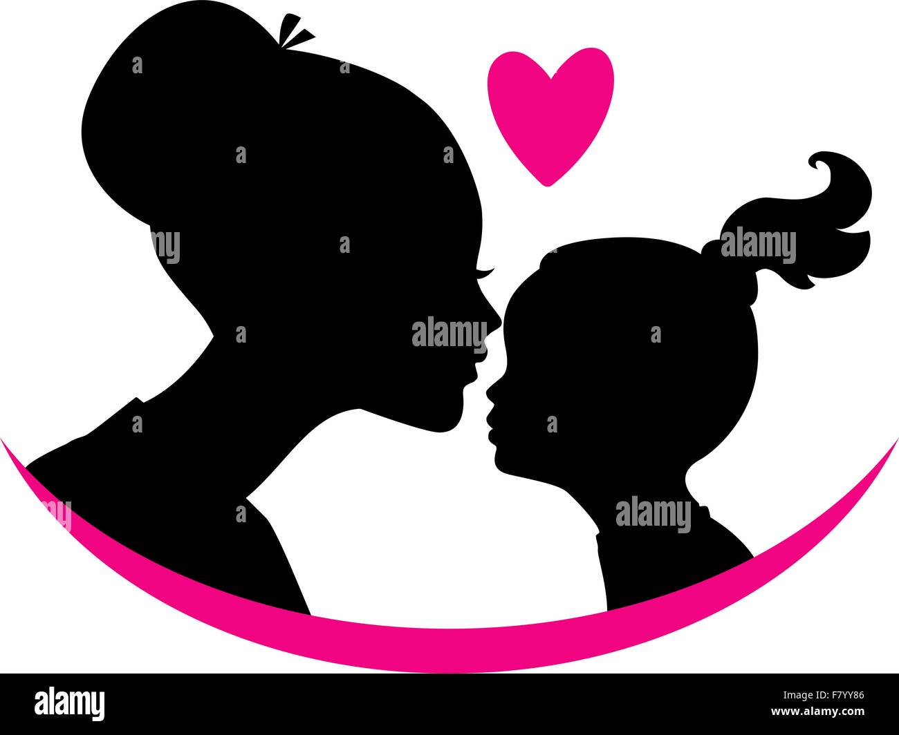 Mom and daughter love Stock Vector