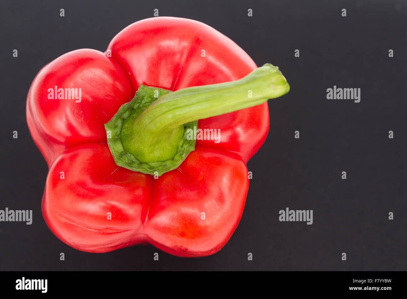 red bell pepper  isolated on black background Stock Photo