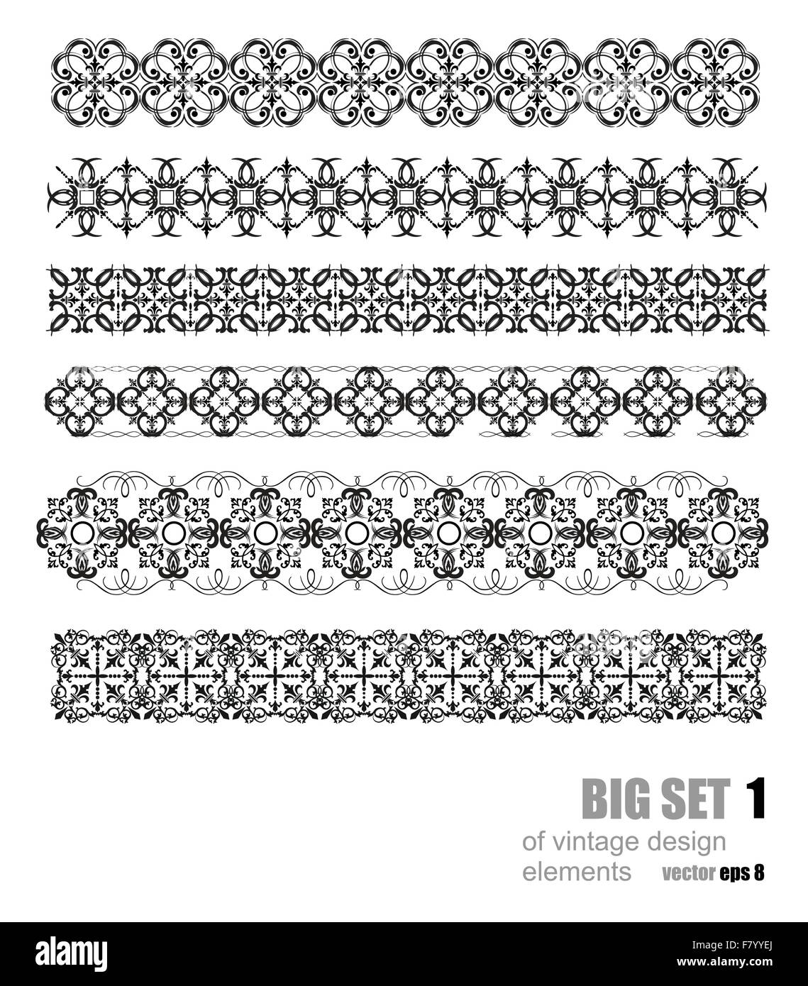 Collection of Ornamental Rule Lines in Different Design styles Stock ...