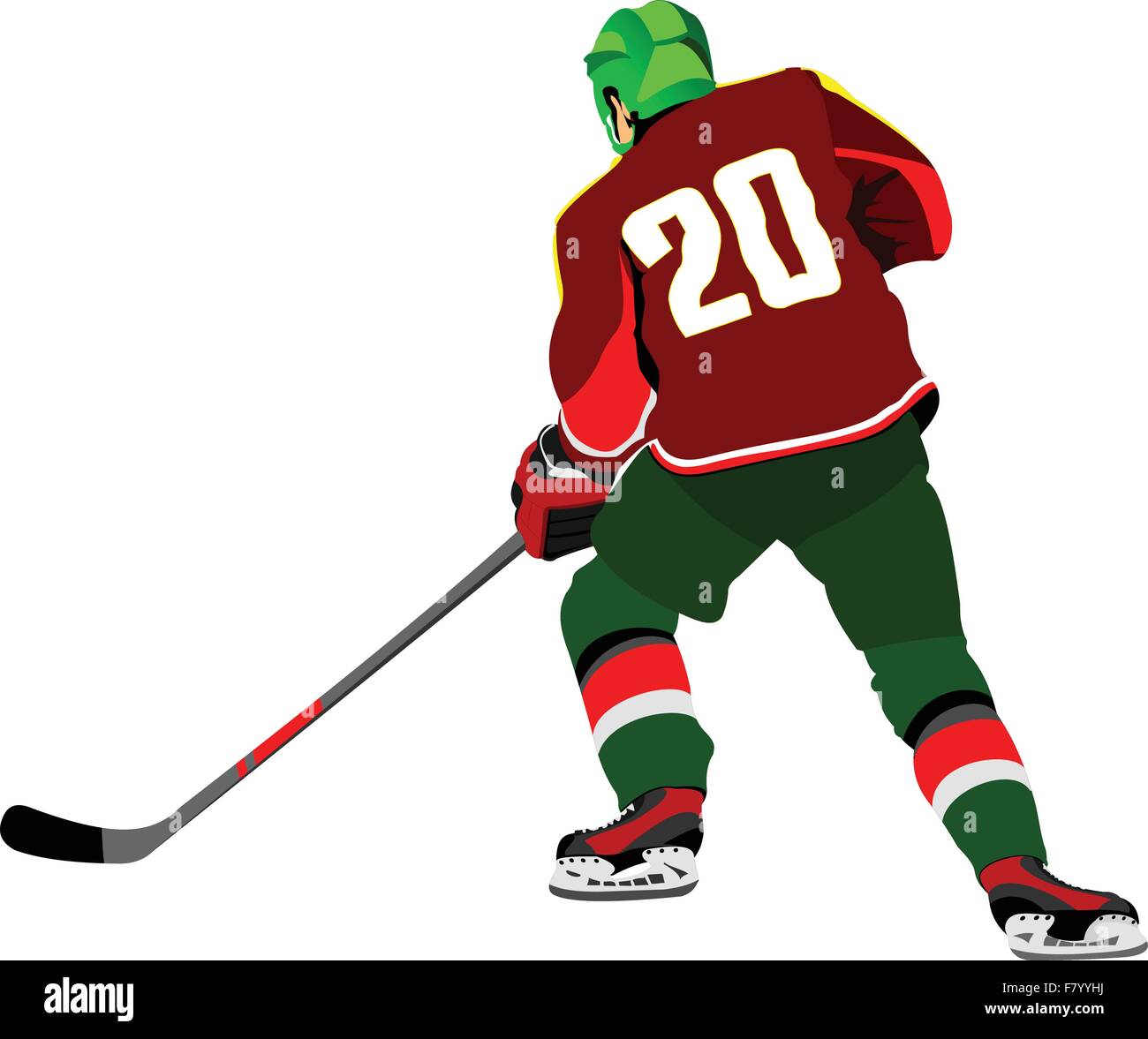 Ice hockey player. Vector illustration Stock Vector Image & Art - Alamy