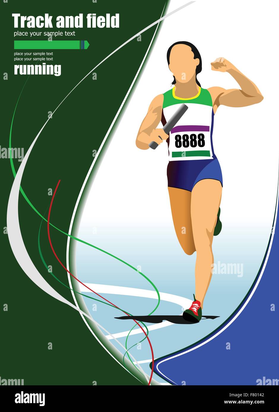 Shortdistance runner. Raley. Vector illustration Stock Vector Image