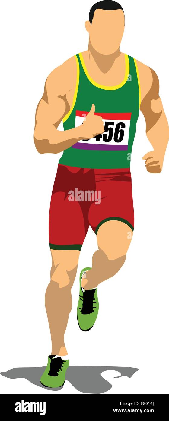 Long-distance runner. Short-distance runner. Vector illustration Stock ...