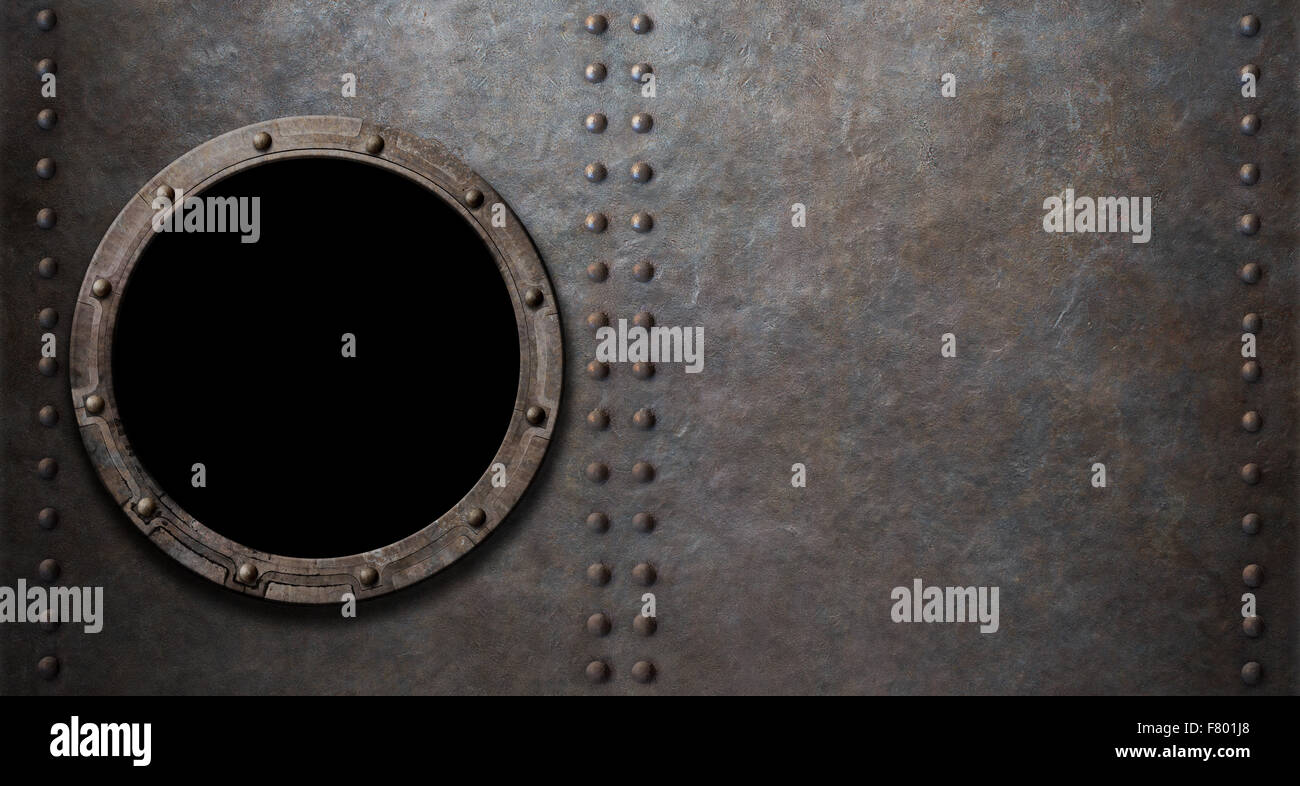 submarine or battleship porthole metal background Stock Photo Alamy
